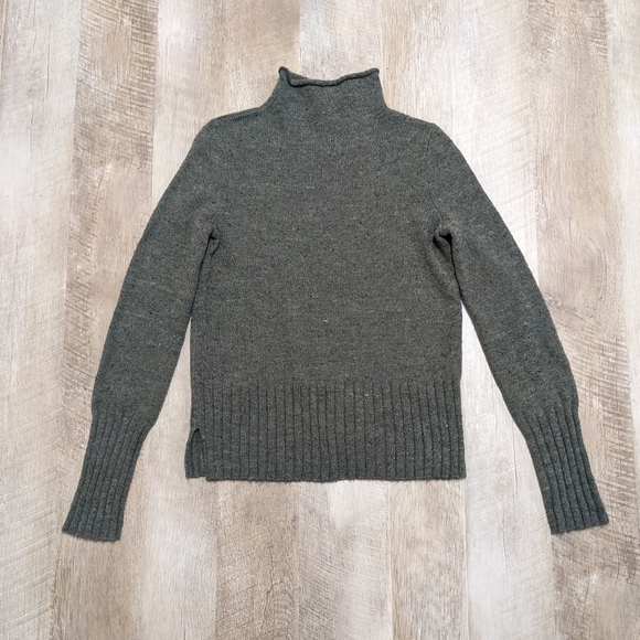 Madewell Olive Green Mock Neck Sweater Wool Blend - Picture 5 of 7